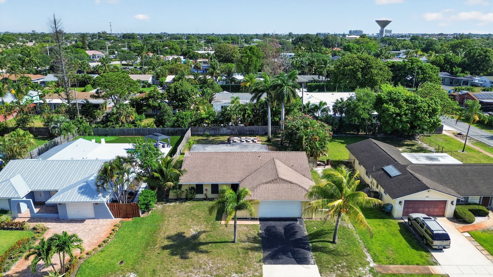 Aerial view of front facade 2 at 159 SE 26th Ave, Boynton Beach