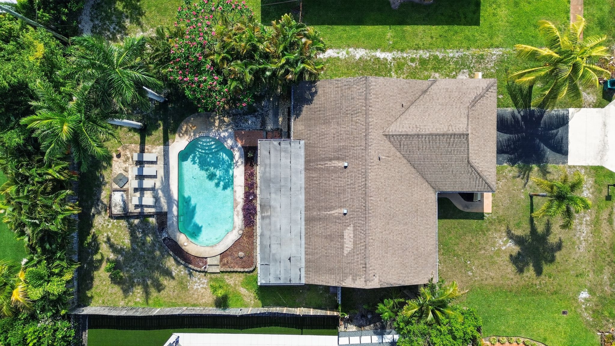 Aerial view of pool and back yard 5 at 159 SE 26th Ave, Boynton Beach